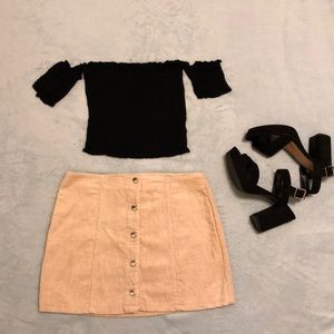 Beige Corduroy mini skirt!
